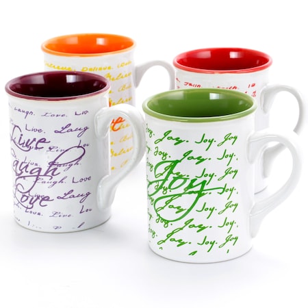 Gibson Home Gibson Inspirational Words 16 oz Mug 4 Assorted Designs 74214.01