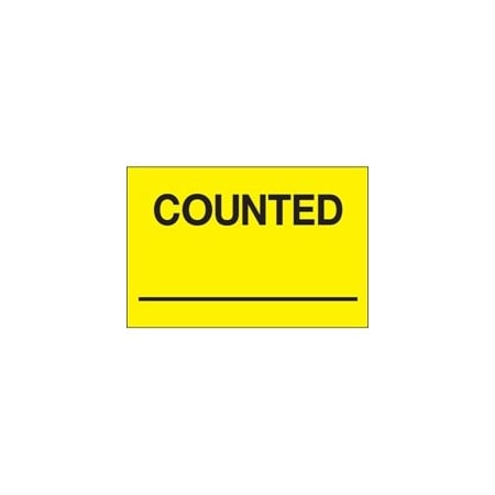 Bubblefast 2 x 3'' - ''Counted _'' Fluorescent Yellow Labels BFDL1128