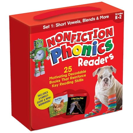 Scholastic Teaching Solutions Nonfiction Phonics Readers: Short Vowels, Blends & More, Single-Copy Set, 25-Book Set 9781338894721