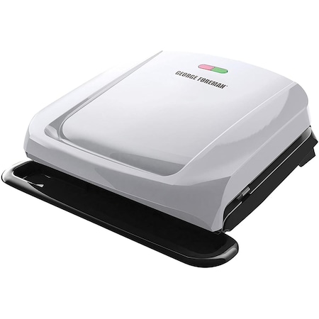 George Foreman 4 Serving Electric Indoor Grill and Panini Press in Silver GRP1060P