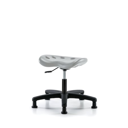 Blue Ridge Ergonomics Polyurethane Tractor Stool - Desk Height with Stationary Glides in Gray Polyurethane PTDHSL-RG-RG-GRY