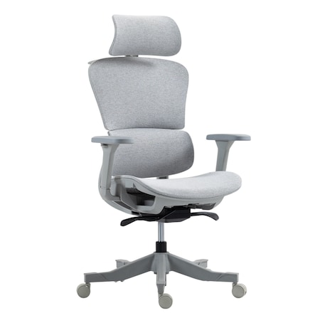 Homeroots Set of Two Gray Adjustable Height Swivel Rolling Office Chair 638366