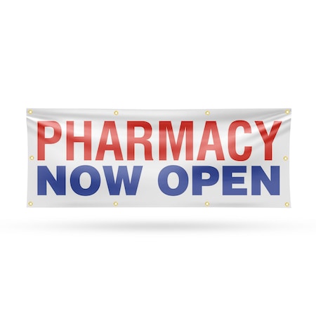 Signmission Pharmacy Now Open, 36 Inch x 96 Inch, Vinyl Banner B-96-30785