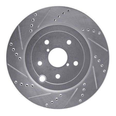 Dynamic Friction Co DFC Brake Rotor - Drilled and Slotted - Silver 631-13042R