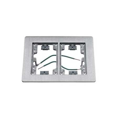Hubbell Wiring 2-Gang Flat Flange with Grounding Wire, Rectangular, 6.00 in X 8.14 in, Brushed Aluminum SA3084W