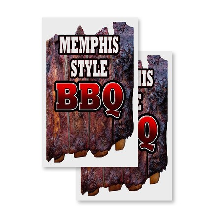 Signmission Memphis Style Bbq, Vinyl Decals Only 24 Inch x 36 Inch, Vinyl Decal, 2PK DSB-2436-2PACK-Memphis Style Bbq