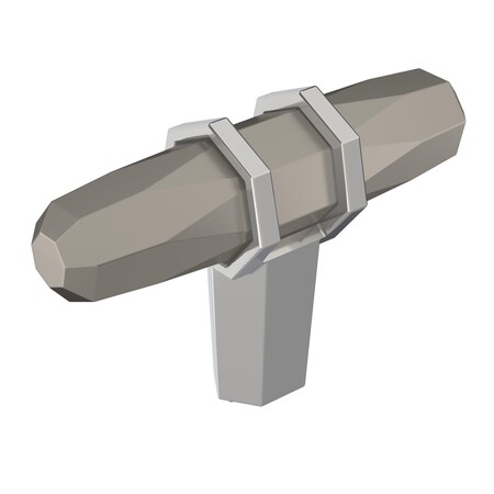 Amerock London 2-1/2 in 64 mm Length Satin Nickel/Polished Chrome Cabinet Knob BP36647G1026