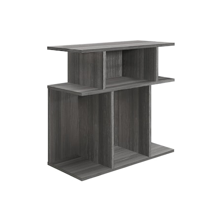 Homeroots 24" Dark Gray Wood End Table With Six Open Shelves 332842