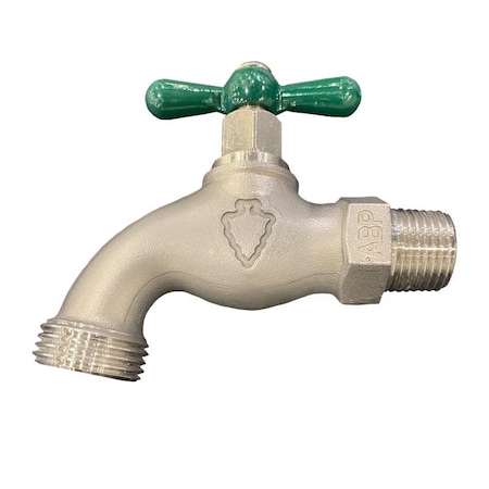 Arrowhead Brass 1/2 in. MIP X 3/4 in. MHT Stainless Steel Hose Bibb 301SS
