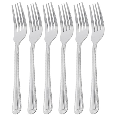 Gibson Home Tustin 6 Piece Stainless Steel Dinner Fork Flatware Set in Silver 73975.06