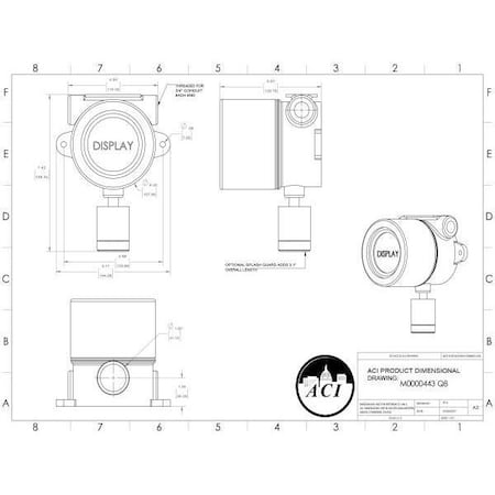 Aci Combustible Gas Sensor B8-GENL-100L-O-X-GASOLINE