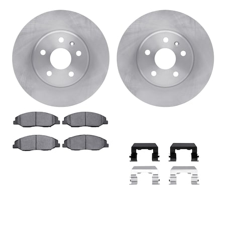 Dynamic Friction Co DFC Brake Rotor with 5000 Brake Pads and Hardware Kit 6512-46200