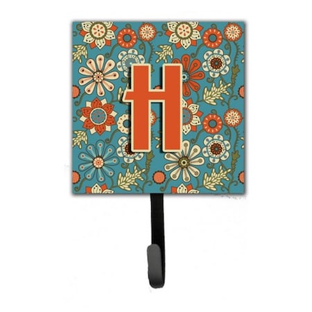 Carolines Treasures Letter H Flowers Retro Blue Leash and Key Holder CJ2012-HSH4