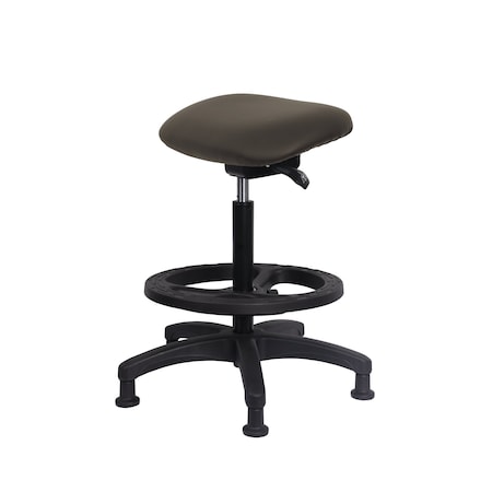 Blue Ridge Ergonomics Vinyl Sit-Stand - Standing Height with Black Foot Ring Stationary Glides in Elephant Voyager Vinyl VSTSS-RG-BF-RG-2022