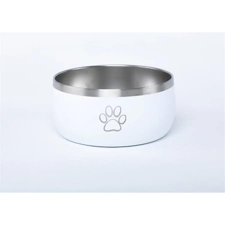 Good Life Gear 34 oz Double Wall Stainless Steel Pet Bowl, Powder Coat White - Medium SF7010 M White