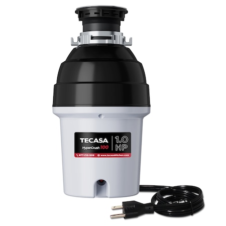 Tecasa 1 HP Garbage Disposals, 2800 RPM, 37 oz Grinding Capacity, With Power Cord TGES1XA