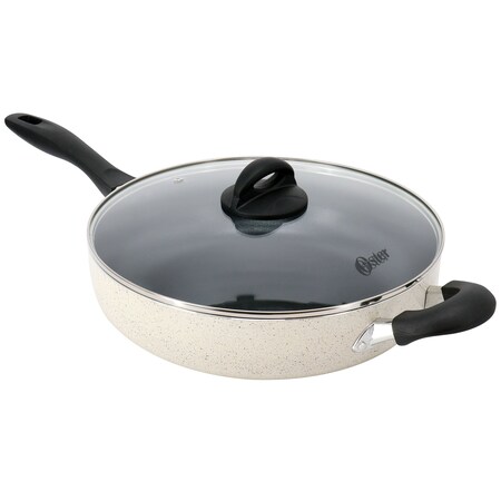Oster Clairborne 5 Quart Aluminum Nonstick Saute Pan with Lid in Sand 141077.02