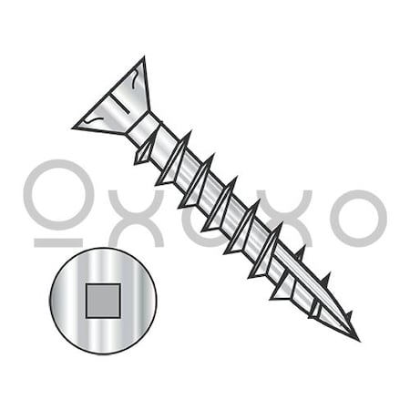 Oxoxo 8-8X1 Square Drive Flat Head Nibs Deck Screw Type 17 Full Thread 18-8 Stainless Steel, 2000PK 611911