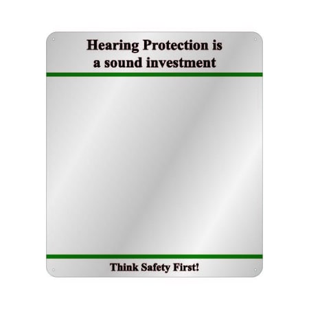 Se-Kure View 16'' X 19'' H ''Hearing Is A Sound Investment'' Mirror, Green DM904G