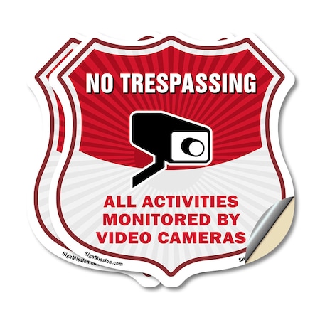 Signmission No Trespassing Shield Sign All Activitie, 18 inch X 18 inch, Vinyl Decal, 2PK SHI-D-2PACK-18-421
