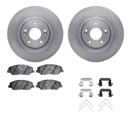 Dynamic Friction Co DFC Brake Rotor with 5000 Brake Pads and Hardware Kit 6512-03416