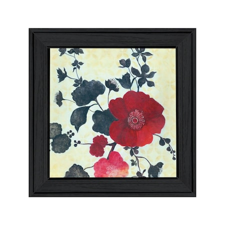 Homeroots Japanese Blossoms Black Framed Print Wall Art 530142