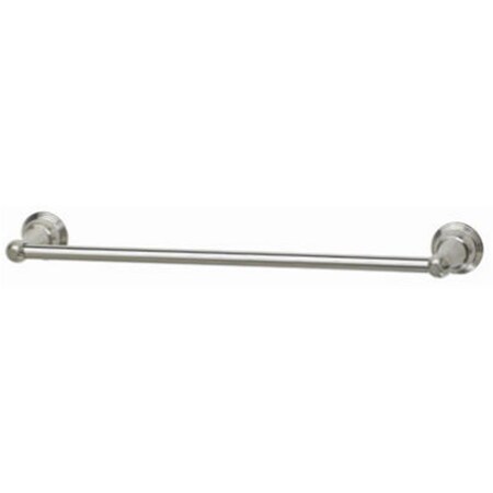 Homewerks 18 in. HomePointe PVD Brushed Nickel Vintage Towel Bar, Brass Base 231190