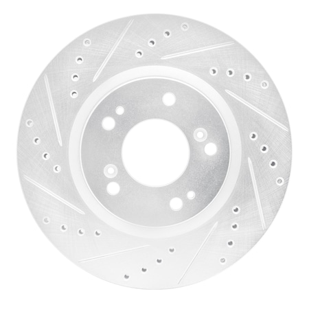 Dynamic Friction Co DFC Brake Rotor - Drilled and Slotted - Silver 631-72037L