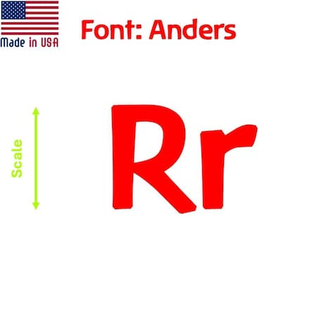Aacc Self-Adhesive Vinyl Letter: R, Scale: 1 in. Color: Red Font: Anders by, 4PK AACC-Anders-UR-Red-I1x4