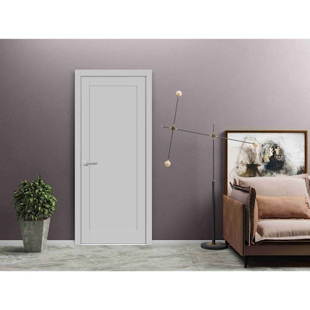 Sartodoors Pantry Kitchen Lite Door Hardware Grey Solid Core Modern Interior QUADRO4111ID-GRE-18