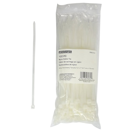 Prosource Cable Tie, 42 mm Max Bundle Dia., Clear, Nylon RAT9/3111D3L