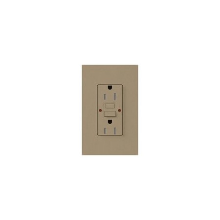 Lutron 15A Satin Colors Self-Test GFCI Receptacle, Mocha Stone SCR-15-GFST-MS