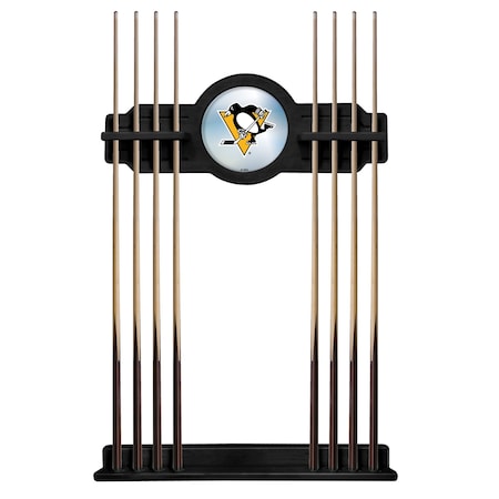 Holland Bar Stool Co Pittsburgh Penguins Cue Rack in Black Finish CueBKPitPen