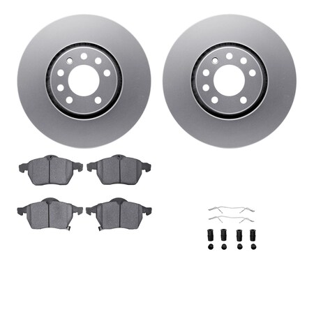 Dynamic Friction Co DFC GEOSPEC Coated Rotors with 5000 Brake Pads - Ceramic and Hardware 4512-65032