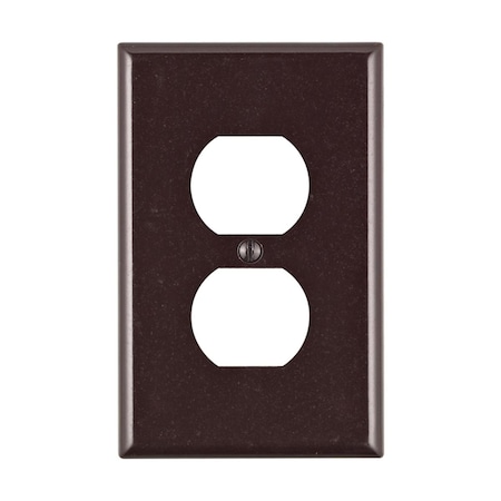 Ezgeneration Brown 1 Gang Plastic Receptacle Wall Plate EZ1491432