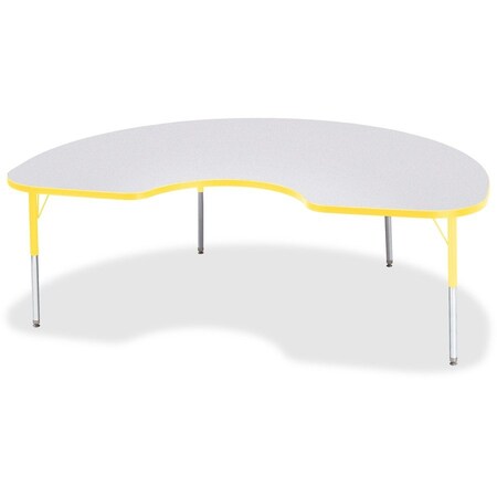 Jonti-Craft Berries Kidney Activity Table, 48 in. x 72 in., E-height, Freckled Gray/Yellow/Gray 6423JCE007