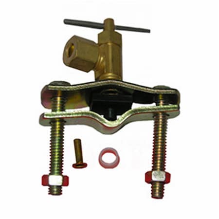 Larsen Supply Co 0.25 in. Compression Outlet Brass Saddle Needle Valve, 6PK 207858
