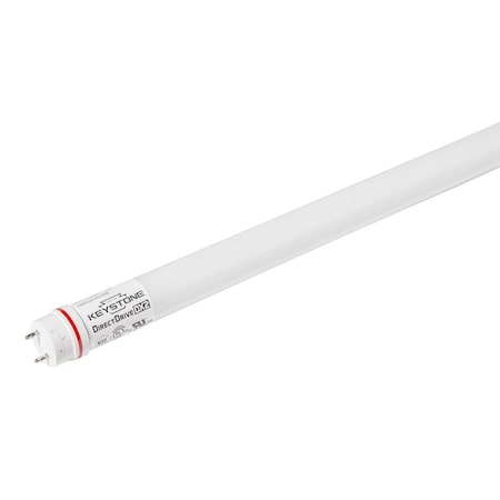 Keystone 10.5W LED T8 Tube, 1650 lumen, Glass Construction, 4ft, Color Select 3000/3500/4000/5000K/6500k, 120 KT-LED10.5T8-48G-8CSJ-DX2