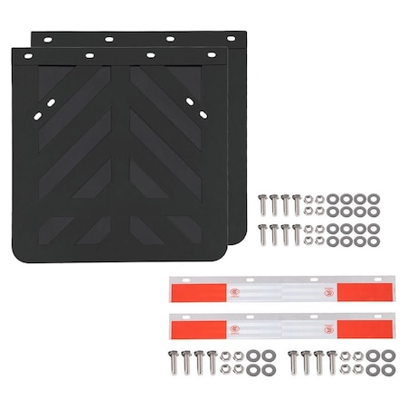 Mytee Products Mud Flap & Hanger Kit 2PK 24inx24in Mud Flaps & 2PK 24inx3in Hanger Plates w/Tape, 2PK MUDFLAP-24-SS-KIT