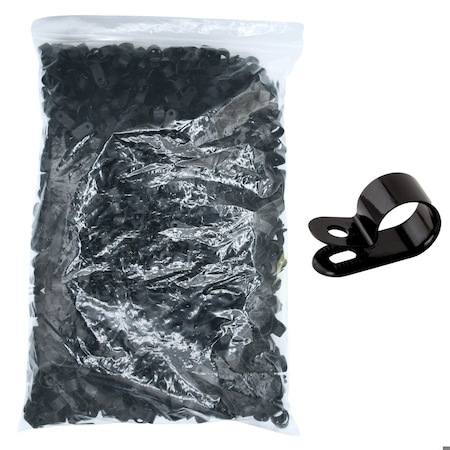 Cable Ties Unlimited Cable Clamp, 5/8 in Bundle Dia, 1/2 in W, Nylon 6/6, Black, 1000PK CC5-5/8-0M