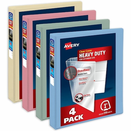 Avery Binder, Assorted Pastel Colors, PK4 79631