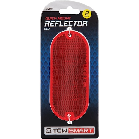 Towsmart Quick Mount Oblong Red Reflector, 2PK 1461
