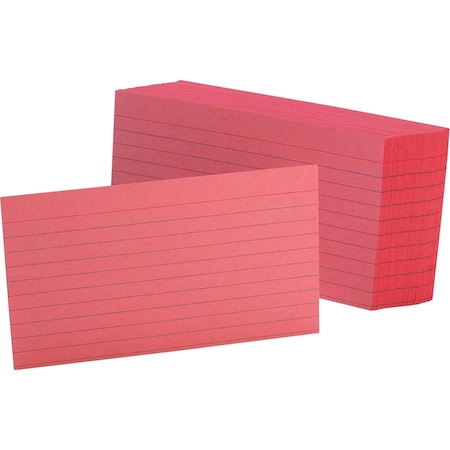 Tops Business Forms Oxford, Ruled Index Cards, 3 X 5, Cherry, 100PK 7321CHE