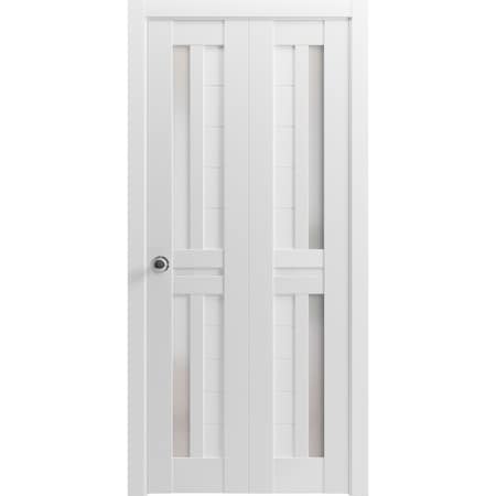 Sartodoors Sliding Closet Bi-fold Doors White Solid Core Modern Interior VEREGIO7288BF-WS-36 x 84 (2* 18x84)