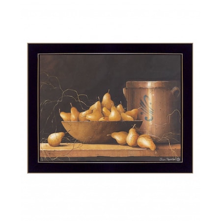 Homeroots Pears and Crocks 2 Black Framed Print Wall Art 407424