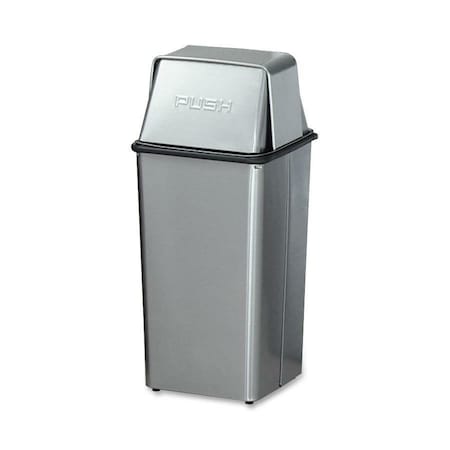 Witt Industries Square Hamper With Push Top, Stainless 13HTSS