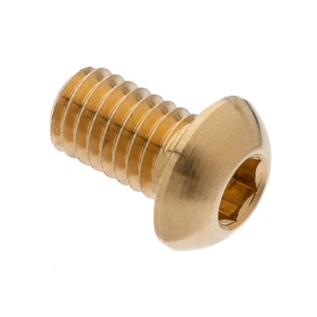 Zoro Select M6-1.00 Socket Head Cap Screw, Button, Plain Brass, 10 mm Length ZBC6X10BR
