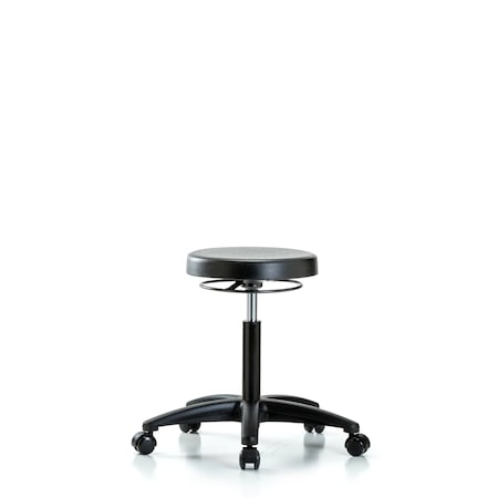 Blue Ridge Ergonomics Bench Stool, Med, Poly, Casters BR-PMBSO-RG-NF-RC