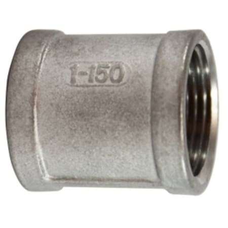 Midland Industries Pipe Coupling, 1 in, Stainless Steel, 300 psi Pressure 62415BAG