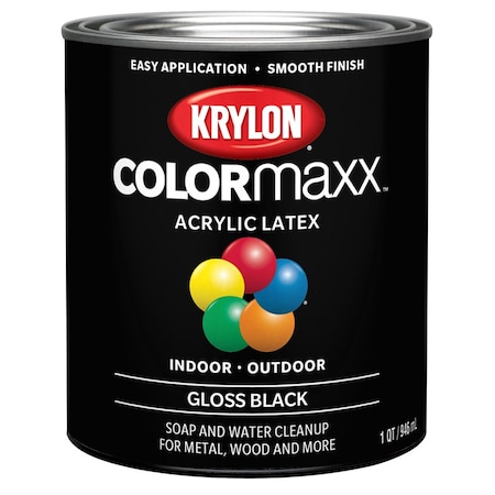 Colormaxx 1 Qt Krylon Black Paint & Primer, Gloss K05617007
